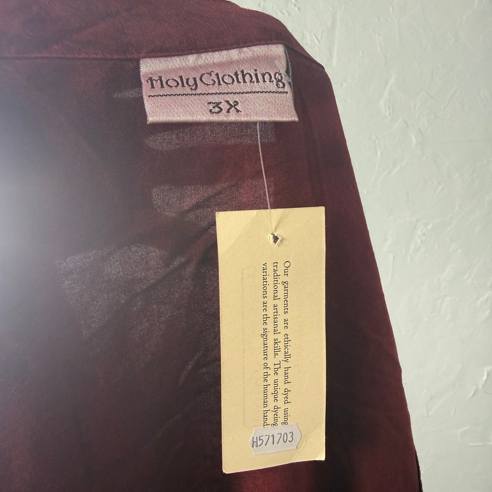 NEW Holy Clothing Women's Shirt 3X Boo Plus Size Embroidered Cardigan Rayon QQ6 - Picture 7 of 8